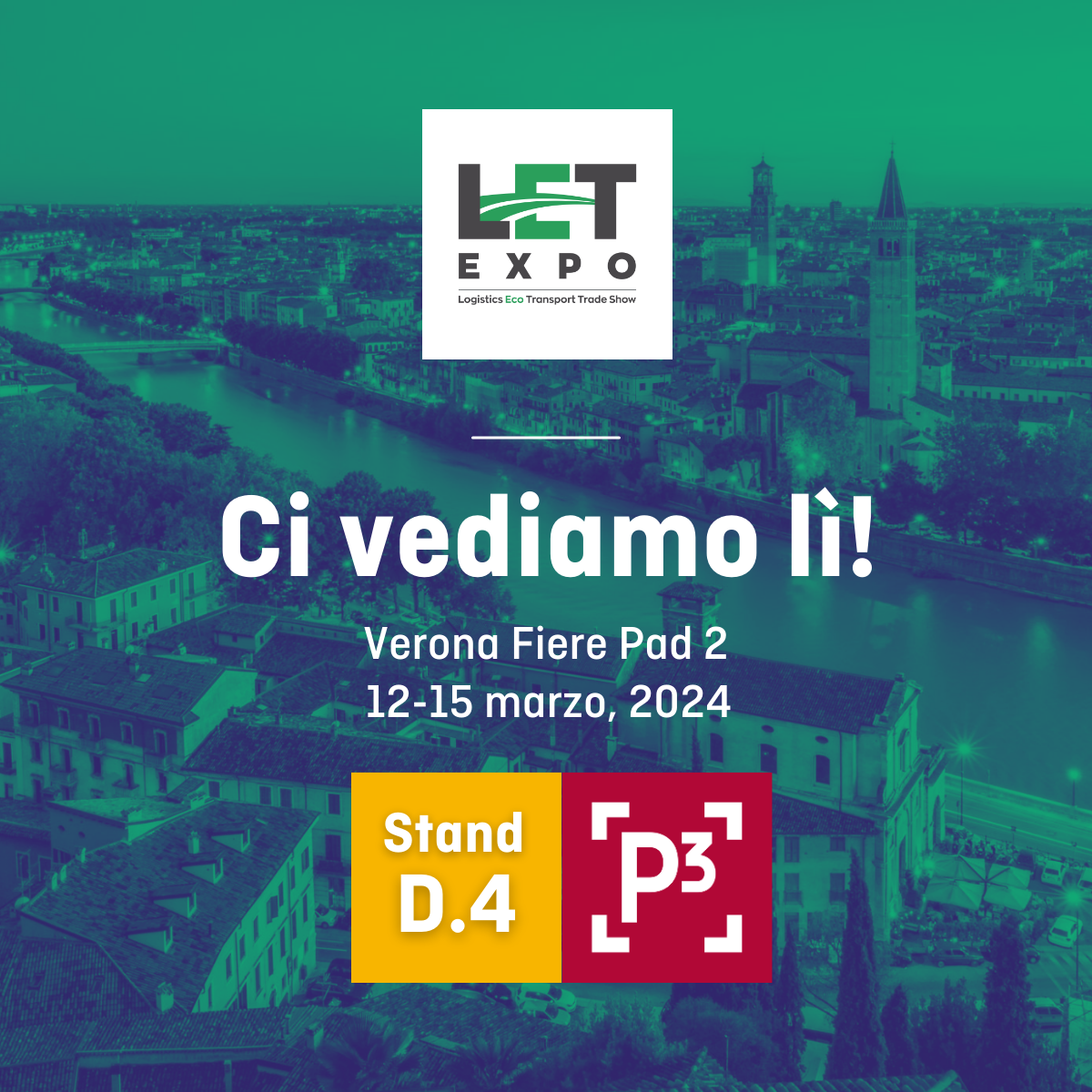 P3 auf der LET EXPO 2024, auf dem Weg in die Zukunft der grünen Logistik: Verona, 12/15 März 2023